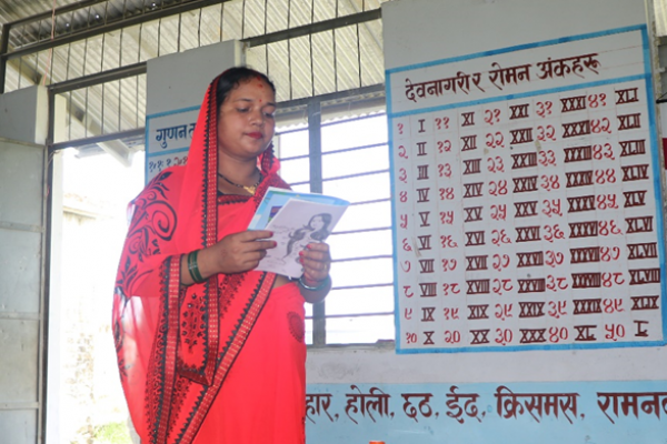 Dhanmati volunteer big sister at catch up class