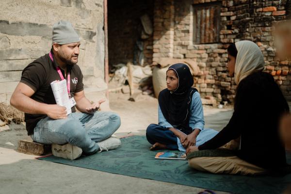 Baano with Big Sister volunteer and Nitin, national volunteer on the ENGAGE project.