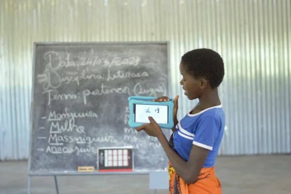 Young mother in the classroom