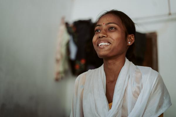 Smiling Nepalese woman