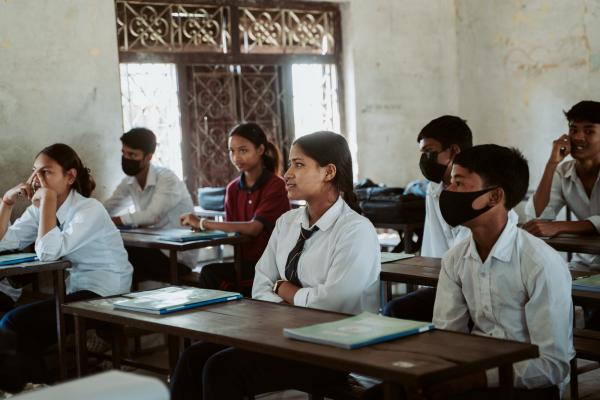 Schoolchildren learn about gender based violence prevention