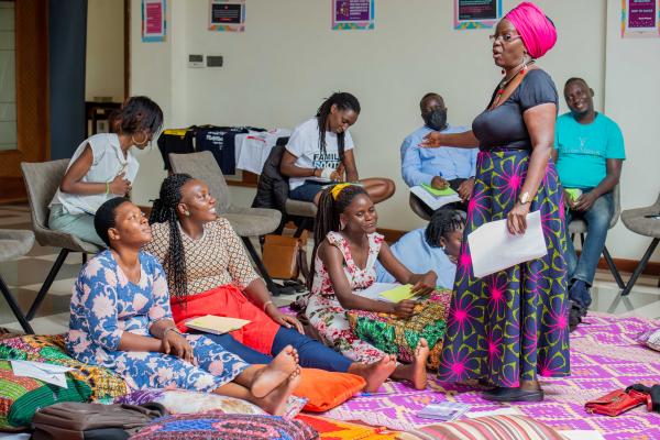 Woman attend session