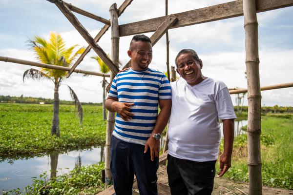 Father and son in the Philippines