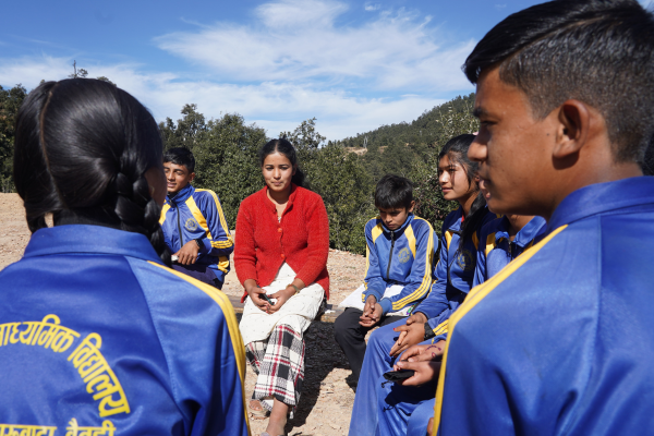 Group of Nepali teenagers