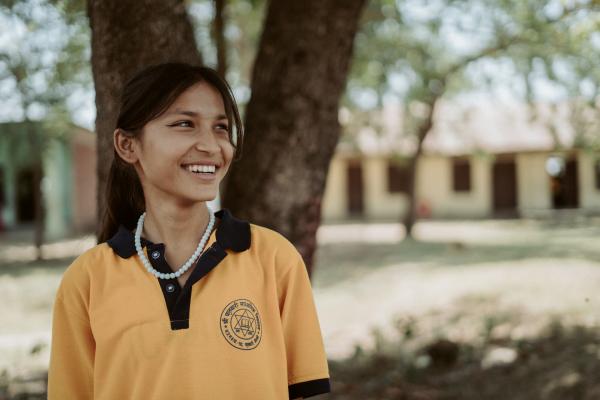 Smiling school girl