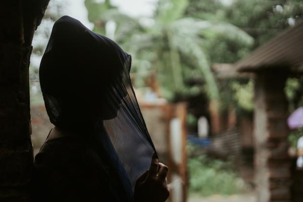 Child in Nepal hiding their face
