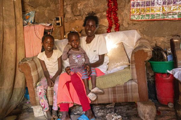 Woman with two children