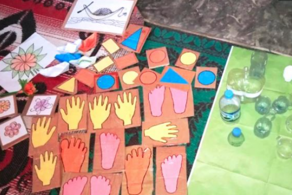 Handmade learning materials.