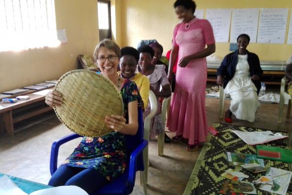 Gerjanne showing how play can be used to teach young children.