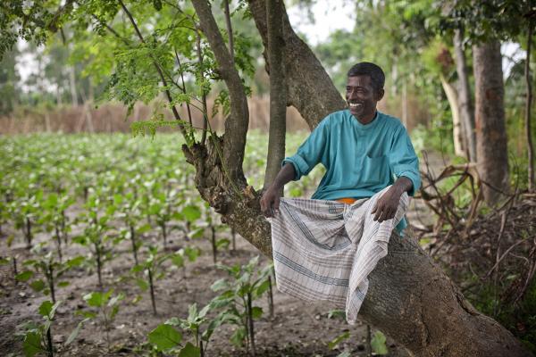 Abdul Latif, 59, standing in a field in Bangladesh