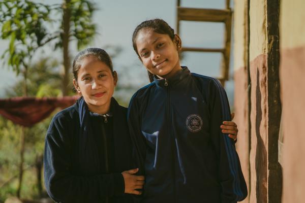 A young Nepalese girl with her Big Sister Laxmi