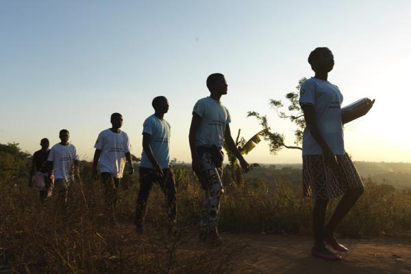 Community volunteers in the field to conduct surveys after Cyclone Idai.