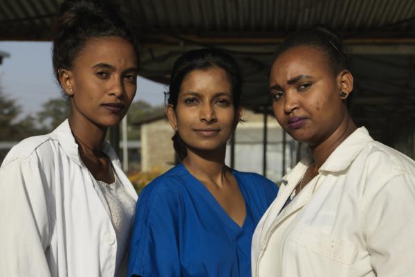 Sarika is training midwives in vital techniques like the Golden Minute Sarika and the midwives she is training in Ethiopia