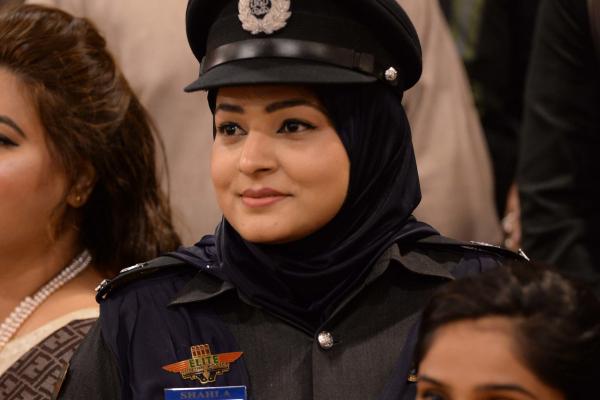 Shehla Qureshi, first superintendent of Pakistan, at an event in Karachi