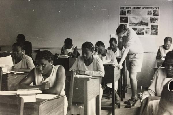 Volunteer Chris Tipple teaches at Okuapemman School in Akropong