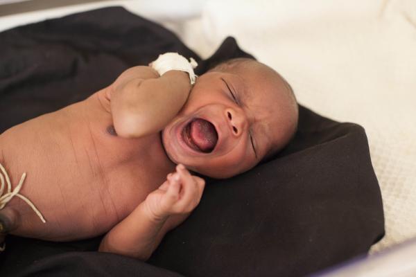 One of the babies that Gerieke Zandberg, paediatric nurse, is working to save at Gulu Hospital, Uganda. One of the babies that Gerieke Zandberg, paediatric nurse, is working to save at Gulu Hospital, Uganda.