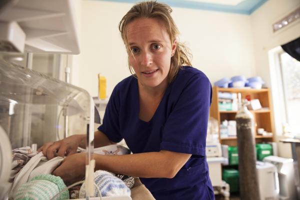 At Gulu Hospital, here looking after a baby, nurse Gerieke is desperately trying to save babies’ lives. At Gulu Hospital, here looking after a baby, nurse Gerieke is desperately trying to save babies’ lives.